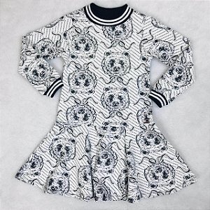 Vestido Infantil em Jacquard Estampado da Animê