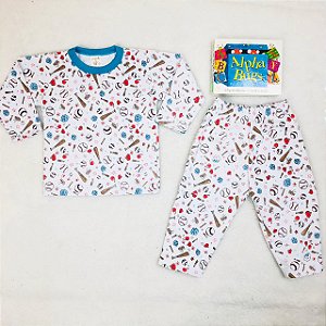 Pijama Infantil Menino de Frio Flanelado Estampas Diferentes