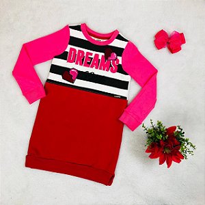 Vestido Infantil de Frio em Moletom Anime T-dress