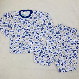 Pijama Infantil Menino de Frio em Malha Estampas Diferentes