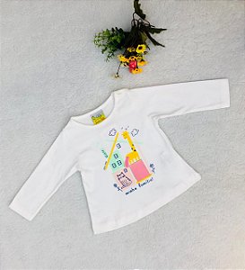Blusa de Bebê Infantil Bege Manga Longa Casinha da Nini & Bambini