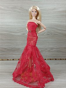 Vestido renda vermelha - Barbie