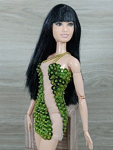 Vestido paetê verde