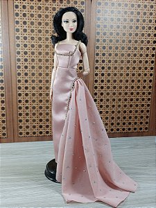 Vestido retrô rosê