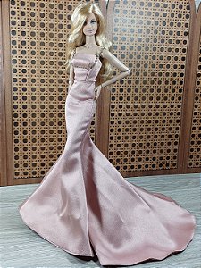 Vestido rosê com strass - IT