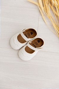 Sapatinho Infantil Branco em Couro Sintético - Alice