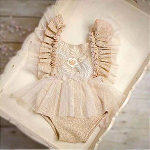 Romper Dourado para Bebê - Shine