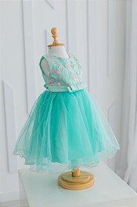 Vestido Verde Infantil de Festa - Jardim Secreto
