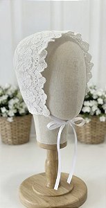 Touca Branca de Renda para Batizado