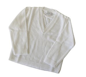 Suéter para Bebê - Tricô Branco