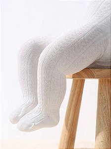 Meia Calça Infantil Branca - Trama Especial