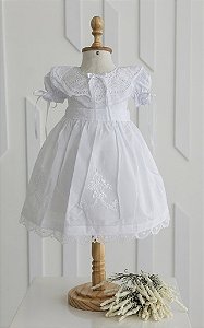 Vestido Leona - com gola em renda renascença