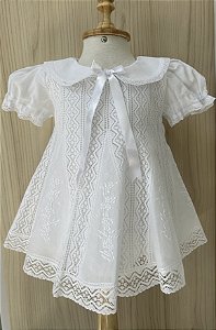 Vestido Romper Branco para Bebê - Pérolas - Candy Lover Store