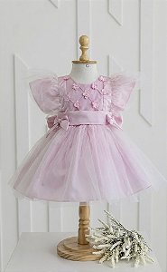 Vestido Infantil de festa Luxo curto- cor de rosa