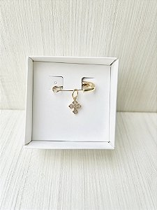 Broche Alfinete para Batizado - Cruz com Zircônias