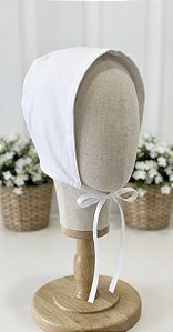 Touca Lisa Branca para Batismo