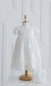 Mandrião com Touca para Batizado - Flores