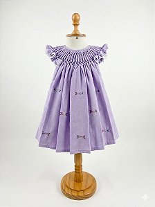 Vestido Lilás Bebê Casinha de Abelha