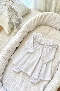 Conjunto Vestido Casinha de Abelha Branco RN