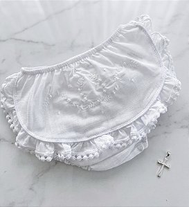 Calcinha para Batizado bordada com perolazinhas