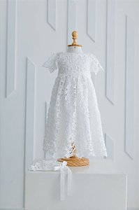 Mandrião com Touca para Batizado - Flower