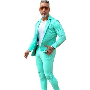 Blazer Texturizado Plissado Perpochi Verde