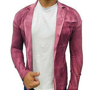 Blazer Slim Fit Cotele Rosa Chapado