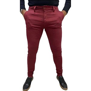 Calca Alfaiataria Skinny Vinho Zip Off