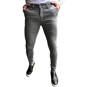 Calca Alfaiataria Skinny Chumbo Zip Off