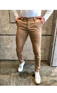 Calca Alfaiataria Skinny Caqui