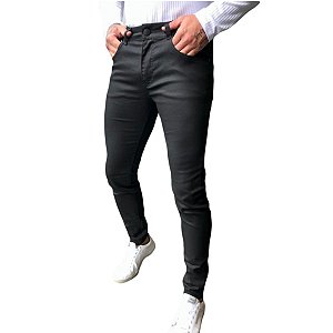 Calça Resinada Zip Off Preta
