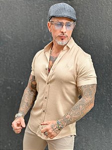 Camisa de Linho e Elastano Per Pochi Off White