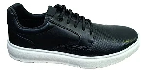 Tenis Masculino Casual Whisky 100% Couro Sapatenis Preto