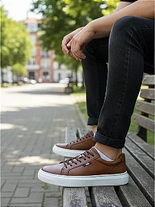 Sapatenis Masculino Casual Confort 100% Couro Legitimo