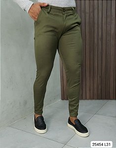Calca Alfaiataria Skinny Verde Lisa Zip Off