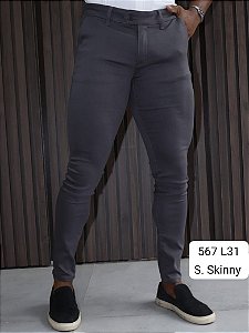 Calca Alfaiataria Skinny Extreme Power Chumbo