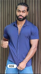 Camisa Manga Curta Slim Extreme Power  Marinho