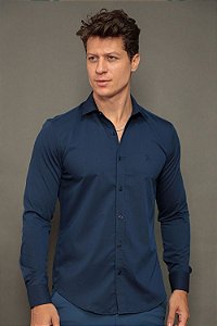 Camisa Per Pochi Fibra De Bambu Manga Longa Perpochi Marinho