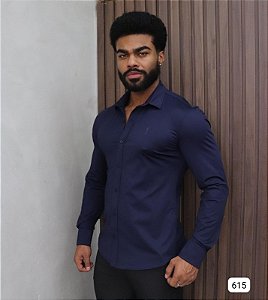 Camisa Masculina Slim Extreme Power Zip Off Marinho