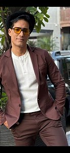 Blazer Masculino Casual Slim Fit Lançamento Marrom