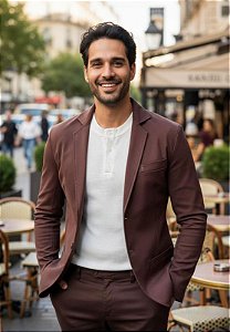 Blazer Masculino Casual Slim Fit Lançamento Marrom
