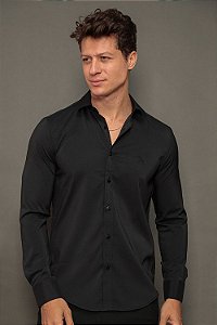 Camisa Masculina Impermeável Per Pochi Preto