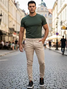 Calca Alfaiataria Skinny Extreme Power Areia