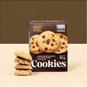 Cookie sabor baunilha com gotas sabor chocolate - Estojo 30 g