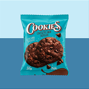 Cookie com adição de cacau e gotas sabor chocolate 20 g