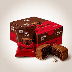 Brownie Coberto com Chocolate 40g - Display c/ 12 unidades