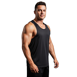 Regata Masculina Preta Academia Dry Favo Camiseta Premium