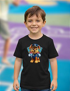 Camiseta Infantil Chase Patrulha Canina Masculina Algodão Absoluth