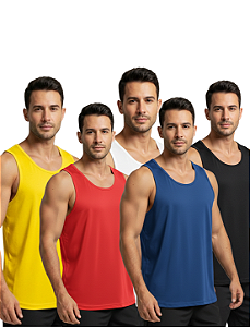 Kit 5 Regata Masculina Modelo Americano Estilo Clássico Poliéster Premium