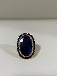ANEL ARO 18  CASA AFFONSO SAFIRA E DIAMANTES